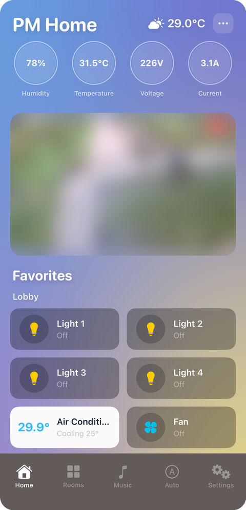 Home dashboard